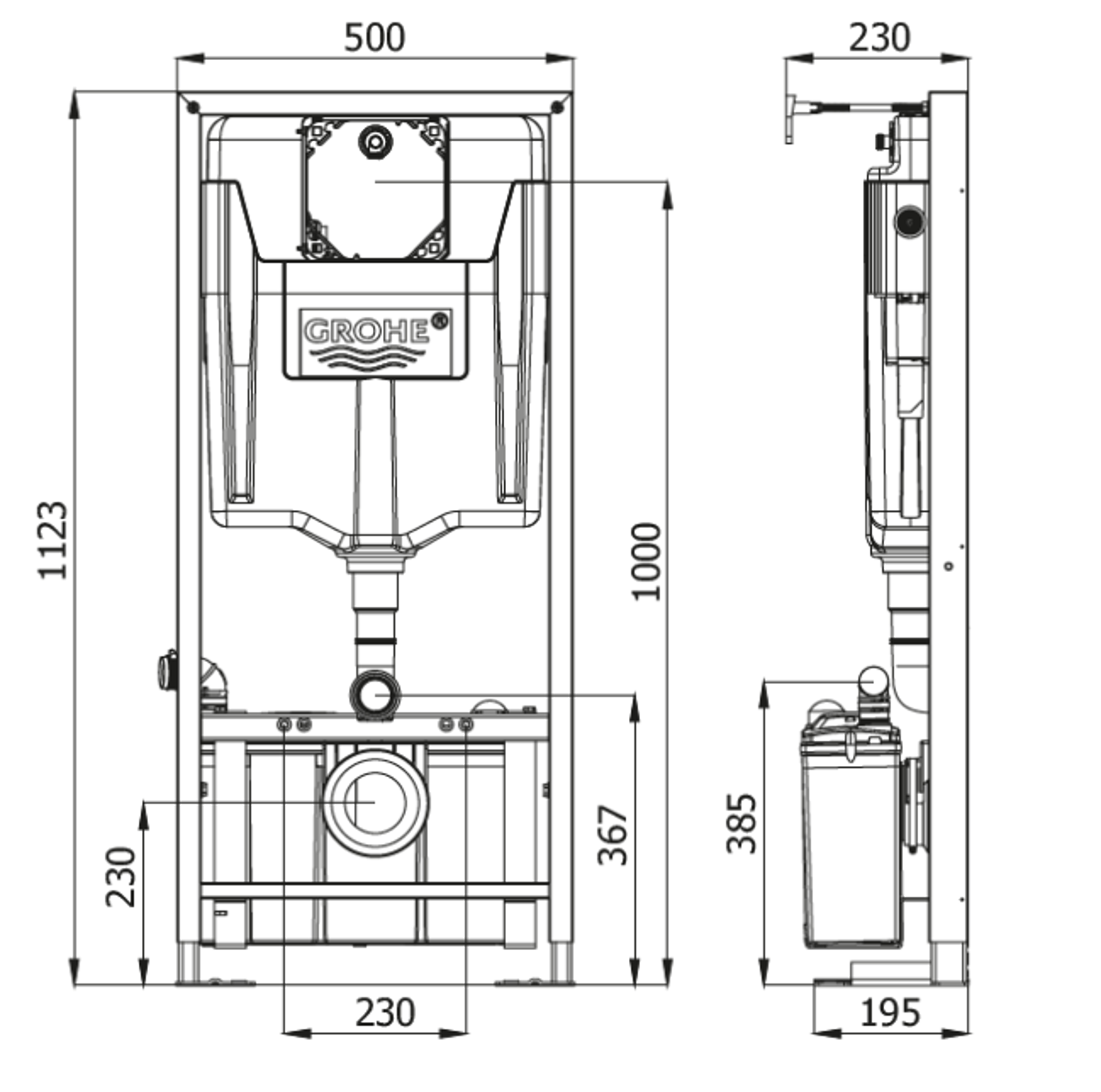 Aquacompact Wall - GROHE Bâti Support